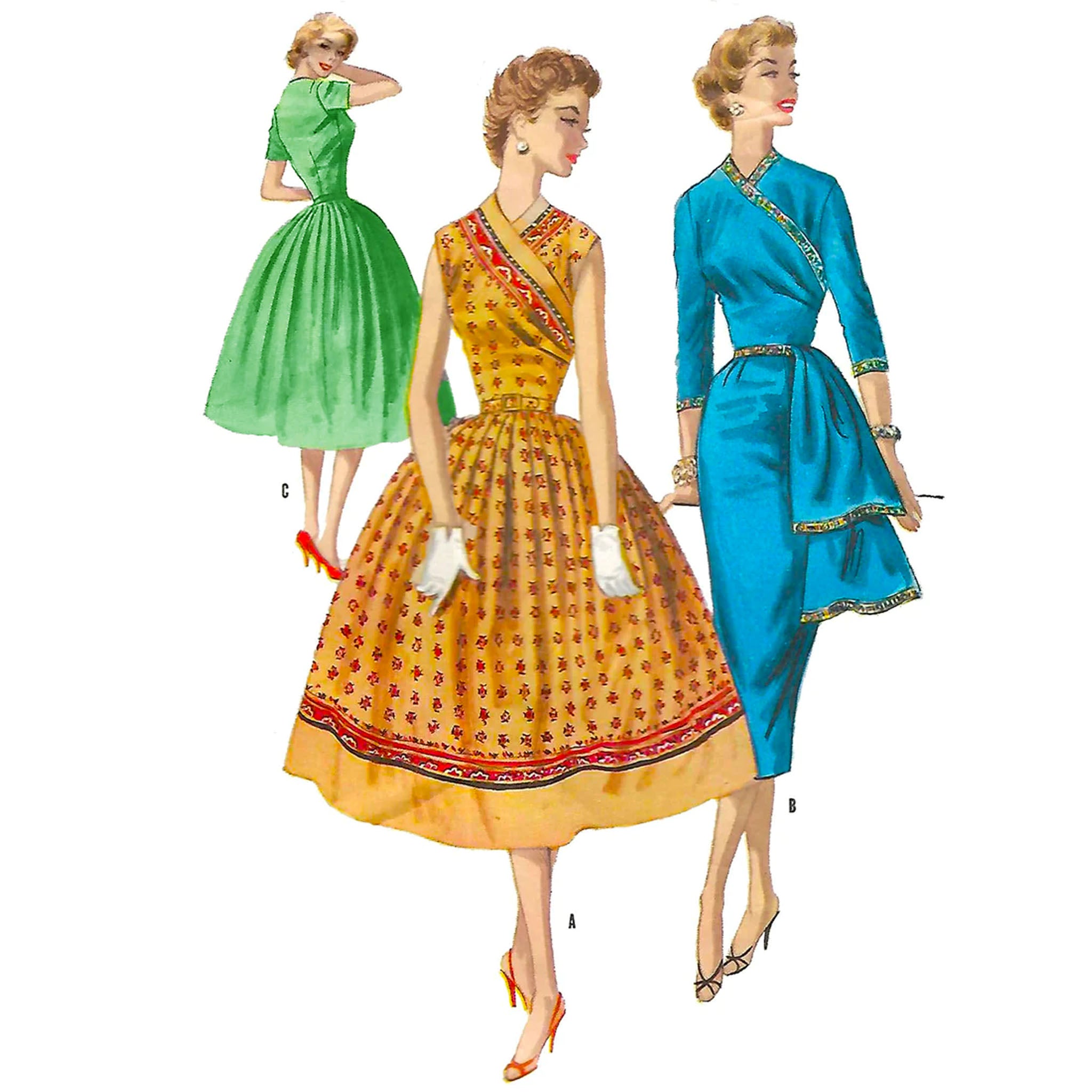 1950s BEAUTIFUL Halter Dress or Jumper Pattern ADVANCE 6320 Very Marilyn  Monroe Evening Party Dress Bust 30 Vintage Sewing Pattern