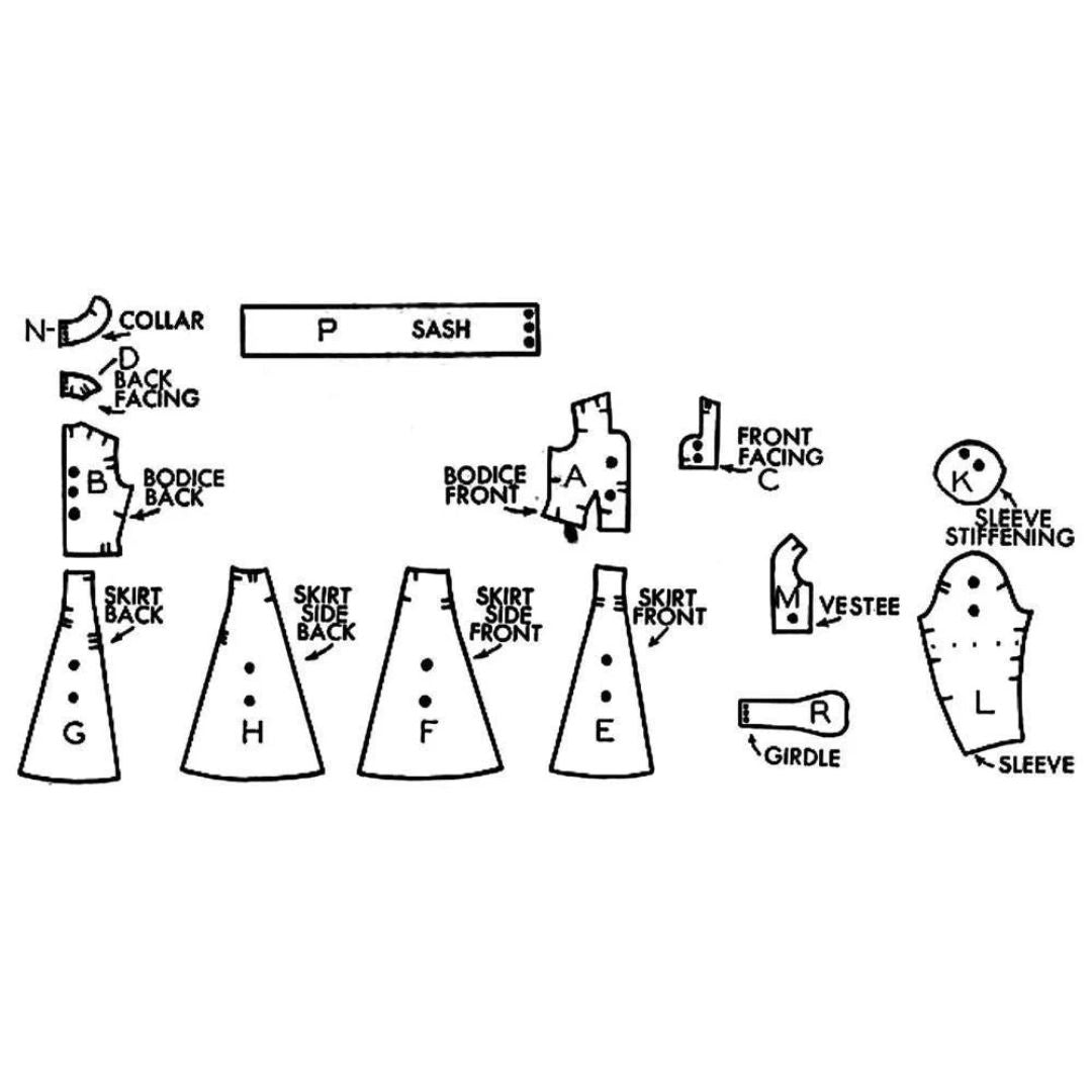 PDF - 1940's Sewing Pattern Tea Dress & Accessory Set - Download