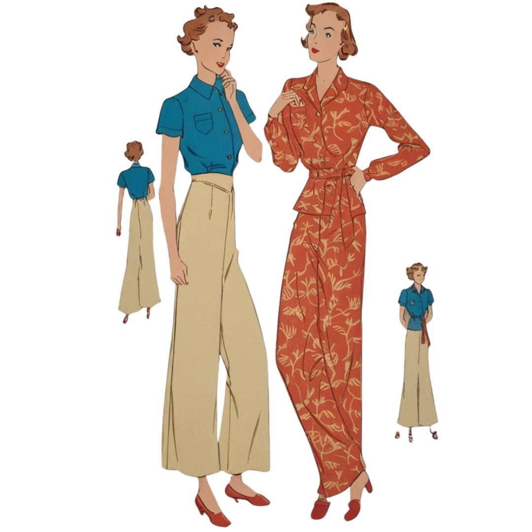 Trousers Women's 30s Style Clothing 1920's Wide Leg Trousers