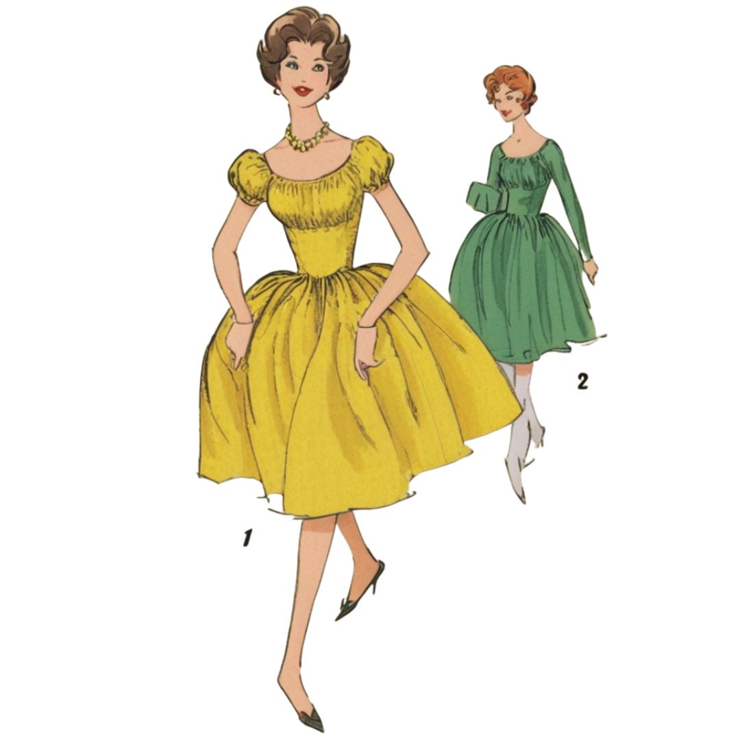 Abito Dirndl stile Marilyn Monroe, Modello di cucito vintage anni