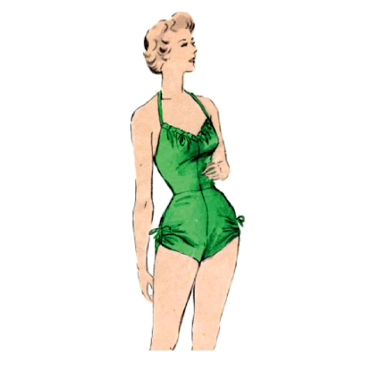 PDF - 1940s Pattern, Women's Bathing Suit & Beachwear Coat, Bombshell - Instantly Print at Home