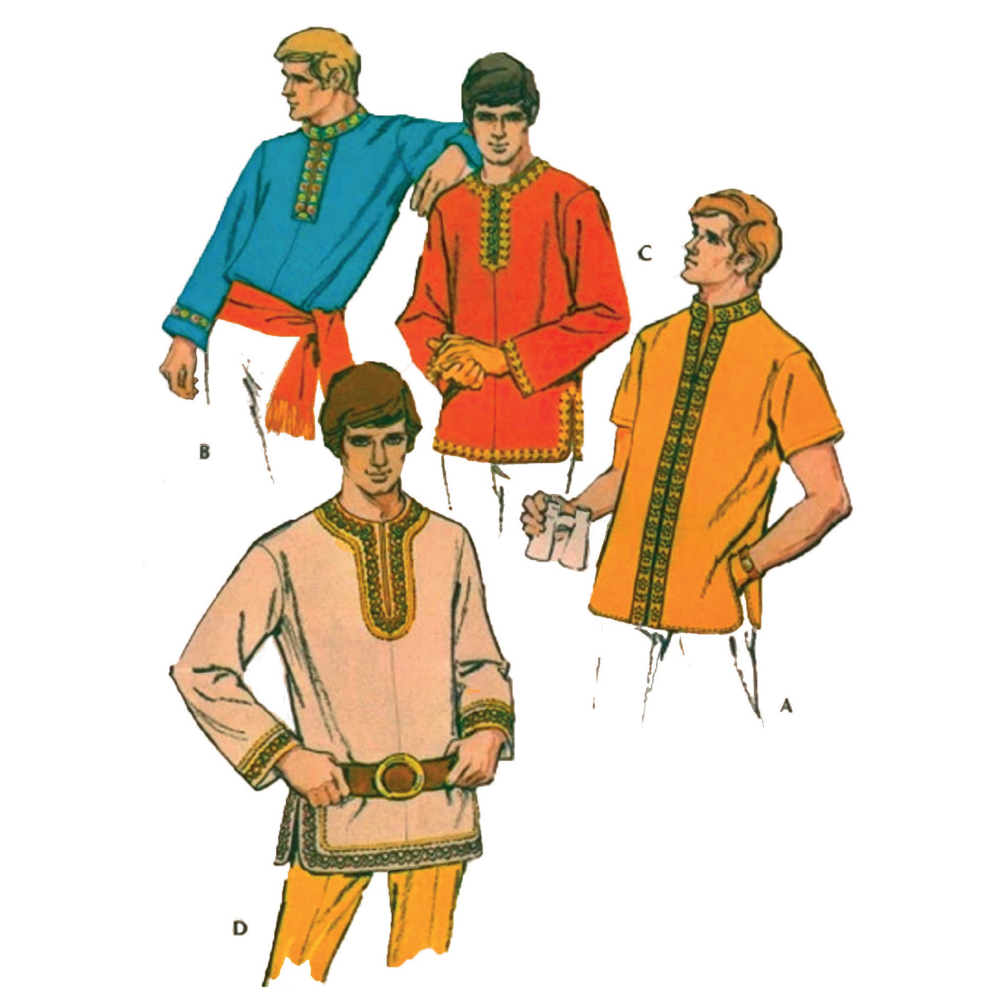 1970s Sewing Pattern Men s Dashiki Shirt Chest 42 44 Vintage 1970s-sewing-pattern-men-s-dashiki-shirt-chest-42-44-vintage