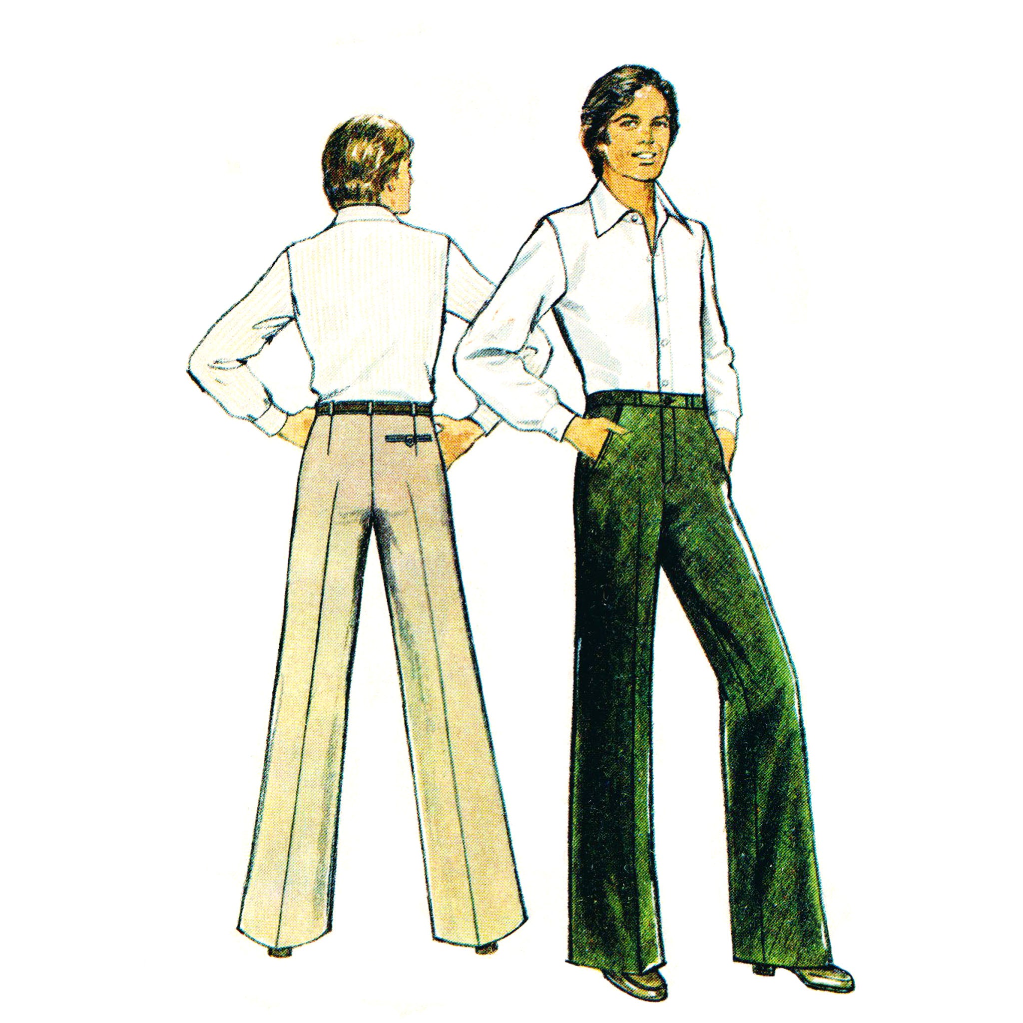 PDF - 1970s Sewing Pattern, Men's Trousers-Waist: 30 – 39” - Download –  Vintage Sewing Pattern Company