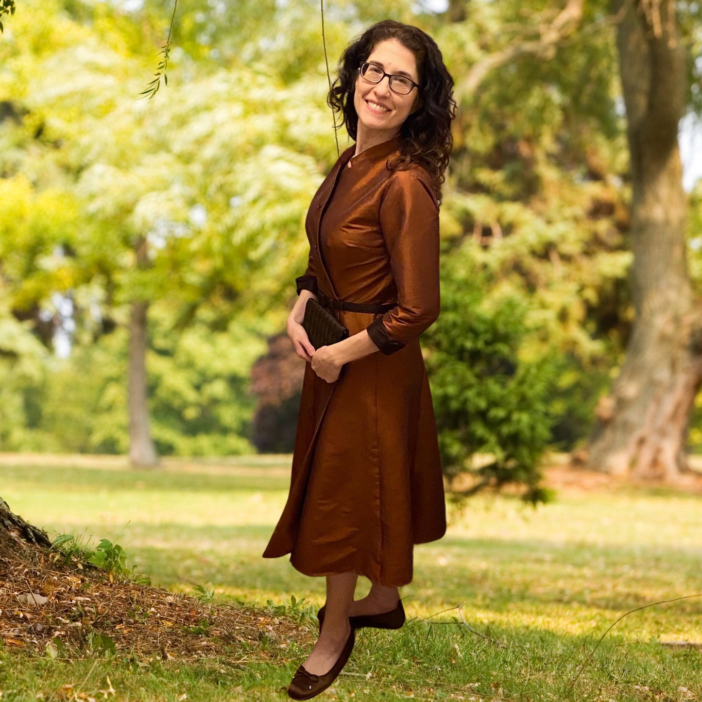 Women wearing a 50s Sunburst Tucks dress.