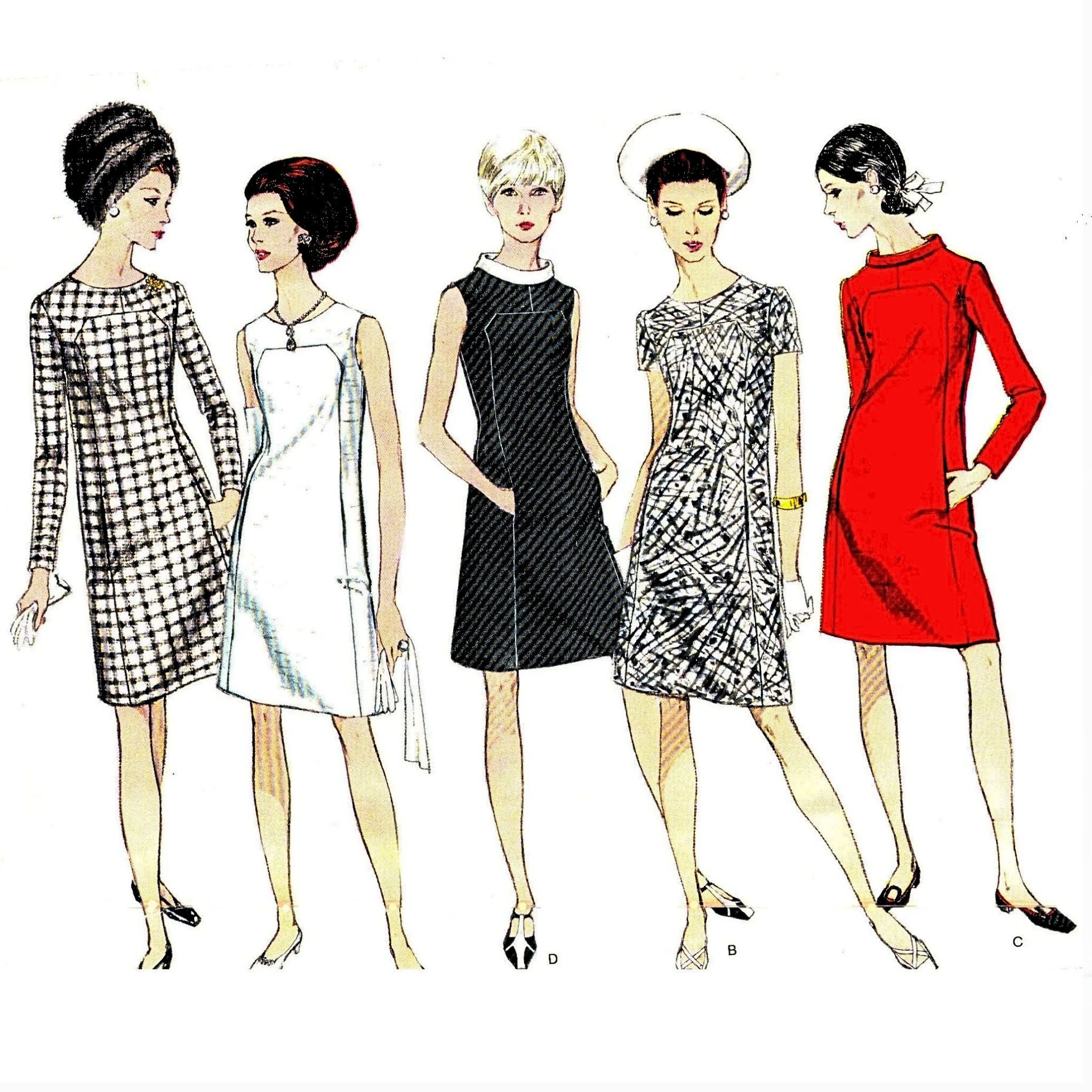 1960s Vogue Sewing Pattern, One-piece A-line Dress - Bust: 38 (96cm) Vintage Sewing Pattern Company 1960s Vogue Sewing Pattern, One-piece A-line Dress - Bust: 38 (96cm) Vintage Sewing Pattern Company
