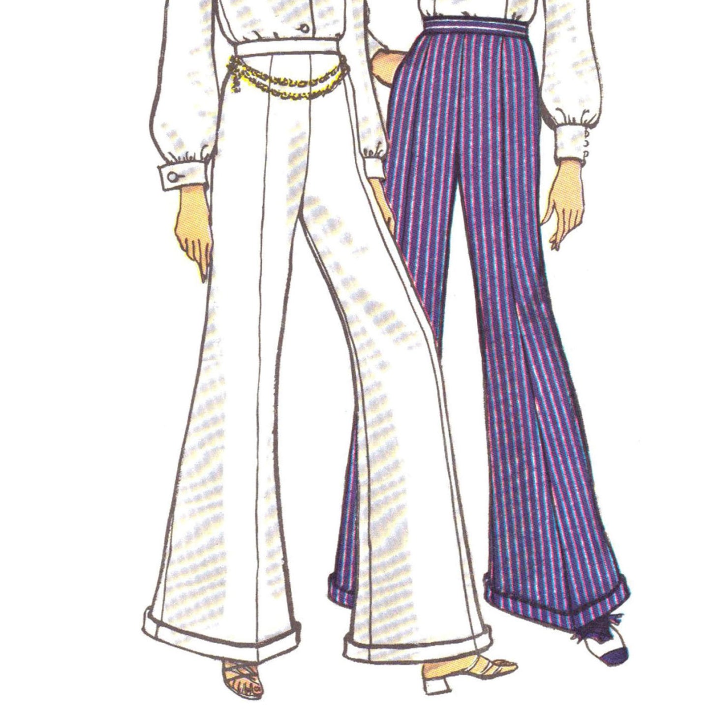 Model wearing pants made from Vogue 7449 pattern