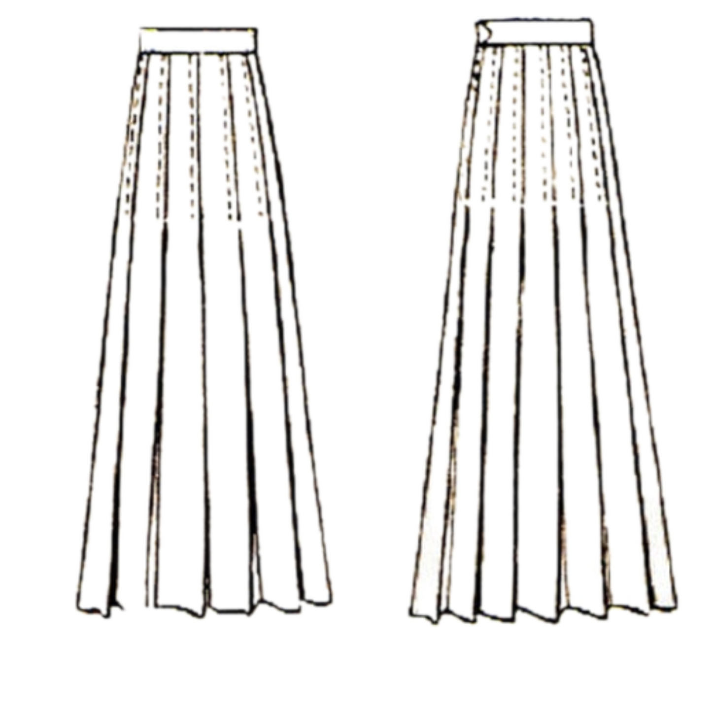 A 12-gore pleated skirt made from McCall’s 3116 pattern - lined drawing