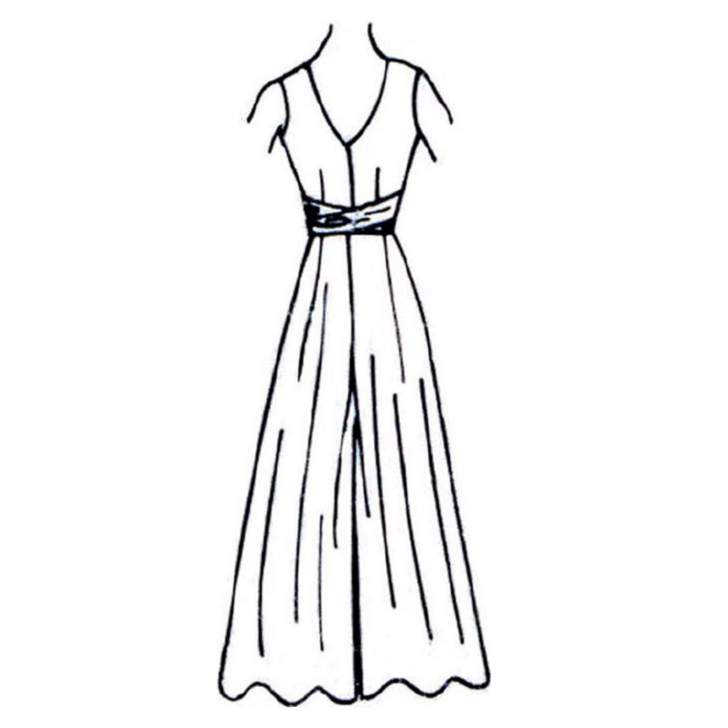 Palazzo Pant Jumpsuit sewing pattern PP180-back view