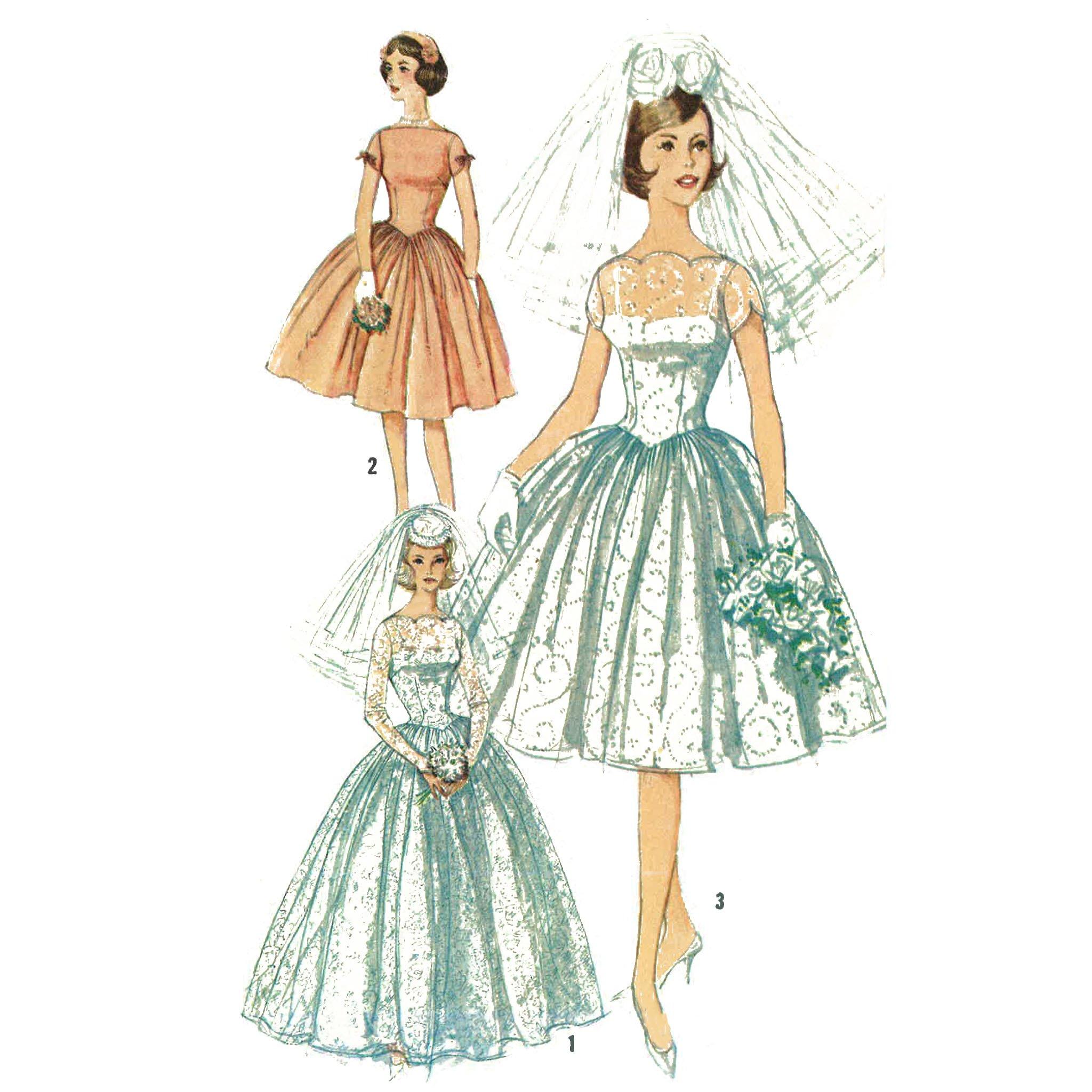 1950s Pattern, Grace Kelly Style, Bridal Gown, Wedding Dress, Bridesma Vintage Sewing Pattern Company 1950s Pattern, Grace Kelly Style, Bridal Gown, Wedding Dress, Bridesma Vintage Sewing Pattern Company