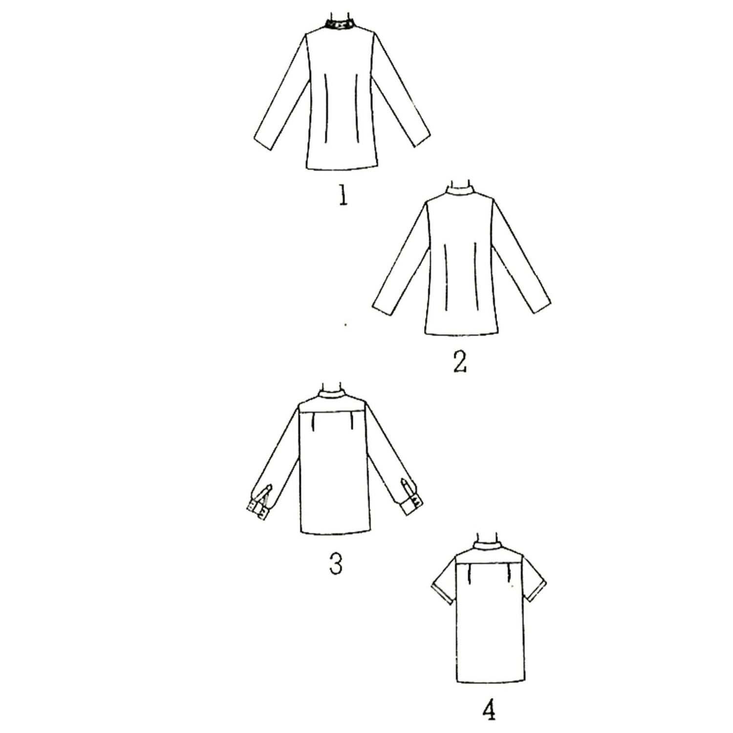 PDF - 1960s Pattern, Men's Nehru Jacket - Multi sizes 0 lined back drawings