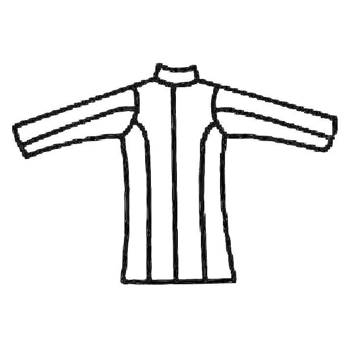 Line drawing of back of jacket.