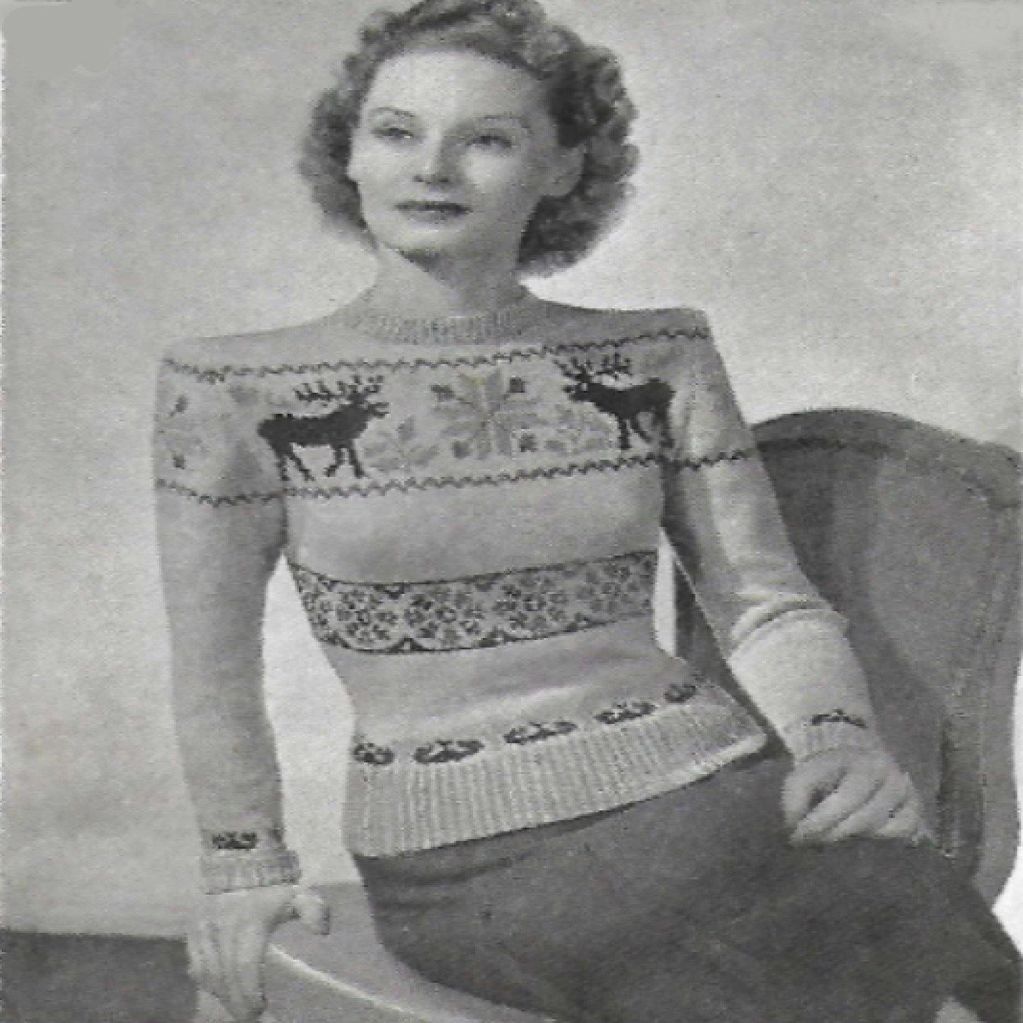 Women's Sweater, Fitted Fair Isle Pattern