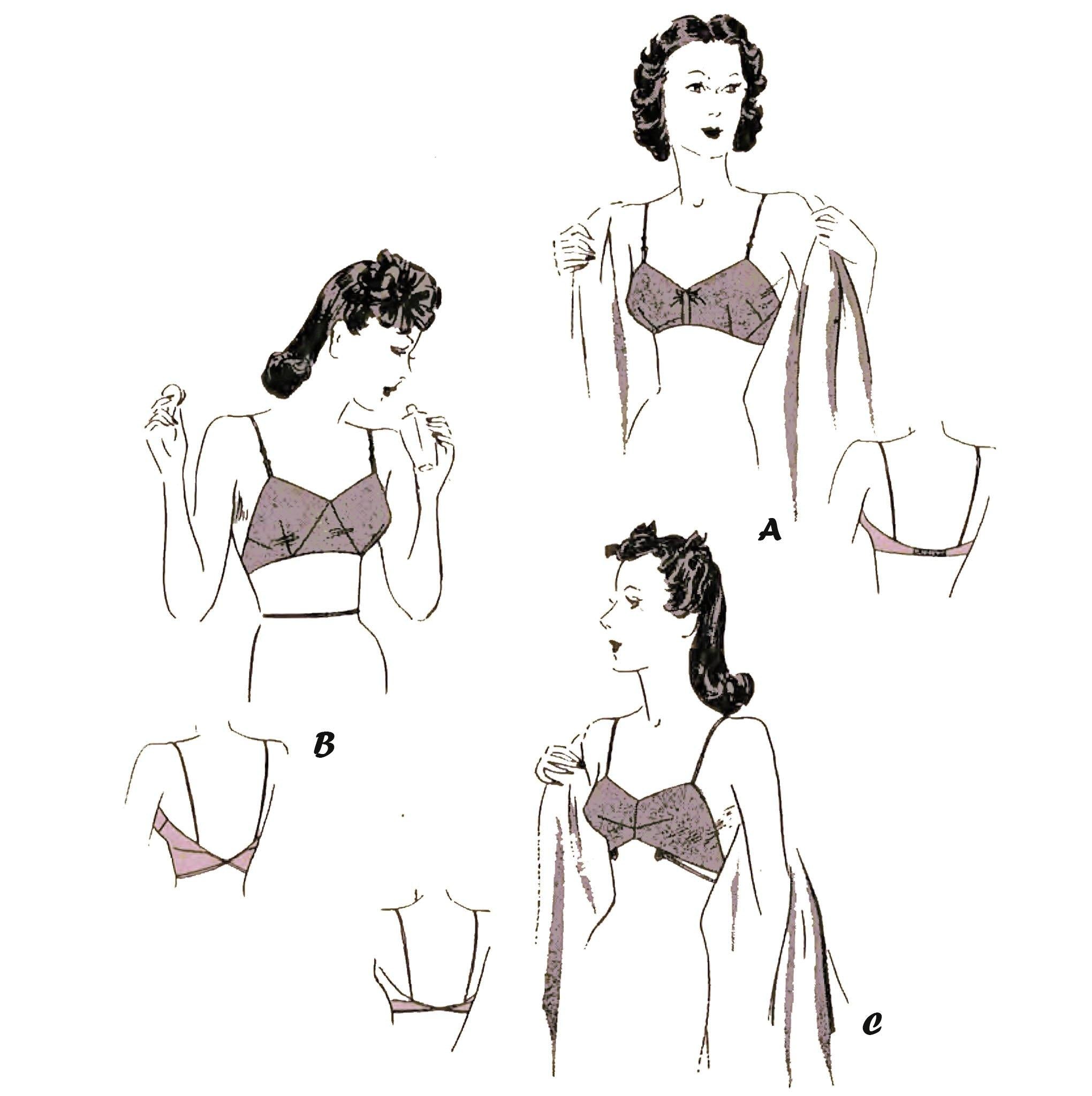 PDF - 1940s Sewing Pattern - Lady's Brassieres, Bra Lingerie WWII - Bu – Vintage  Sewing Pattern Company