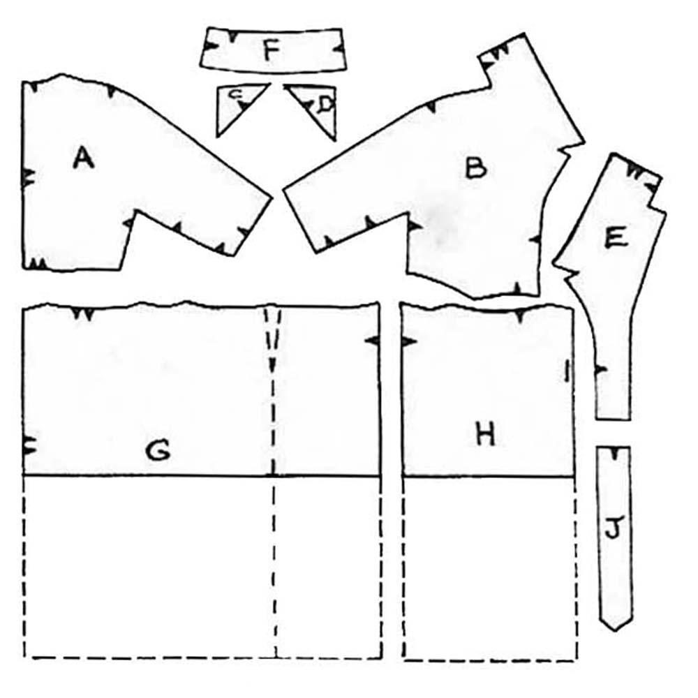 Pattern pieces included in 1950s Pattern, Raglan Swing Dress 'Easy to Make'