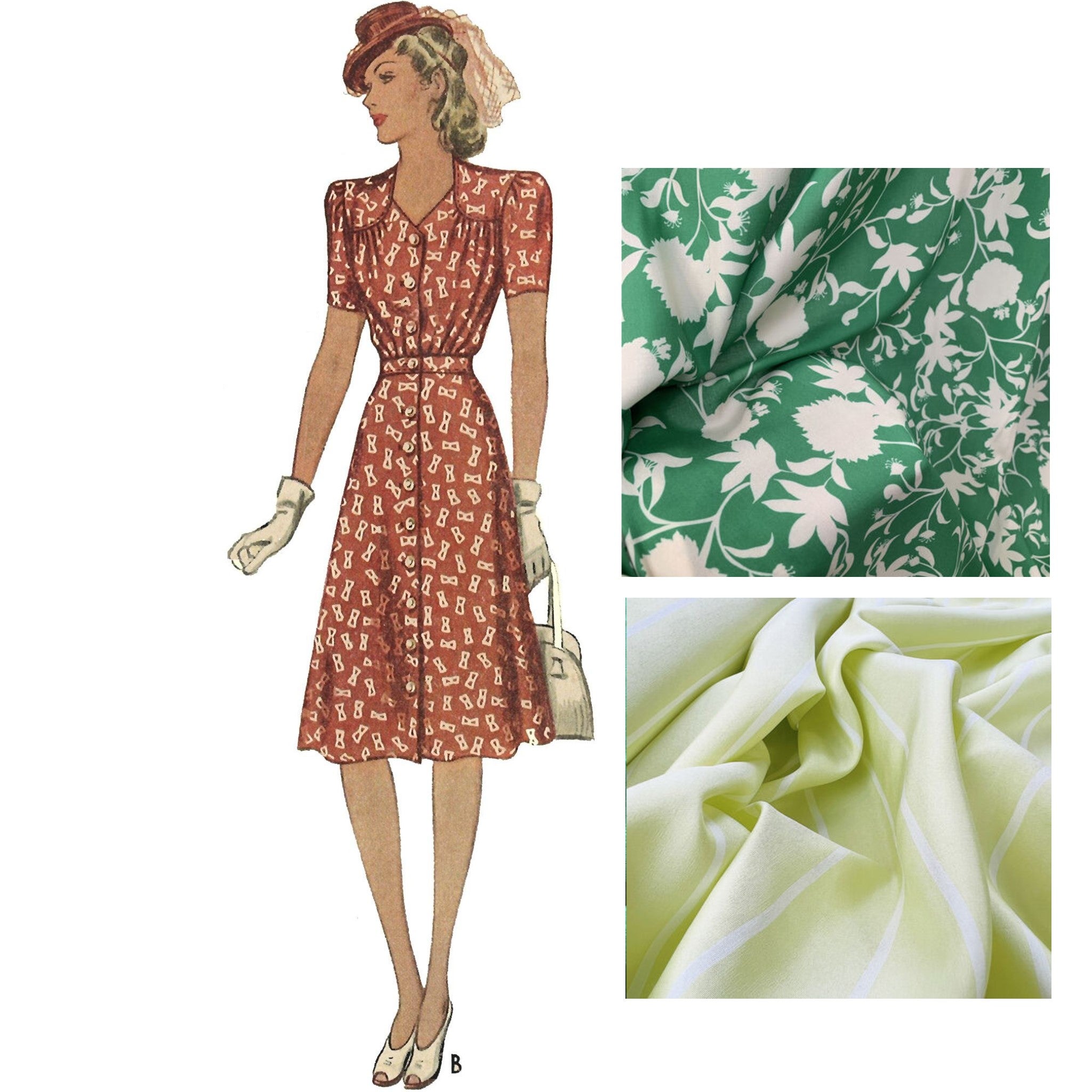 konstant fælde filter Women's Two Piece Dress, Top & Skirt, Vintage 1940s Sewing Pattern – Vintage  Sewing Pattern Company