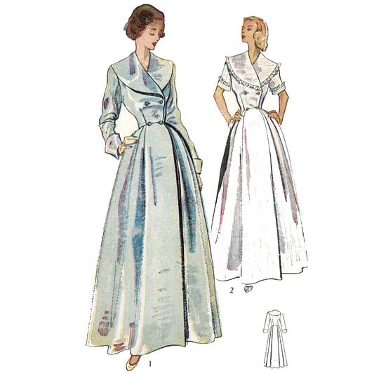 1950s Vintage Pattern, 'Biddy' House Dress, Housecoat, Dressing Gown PDF Download - Vintage Sewing Pattern Company