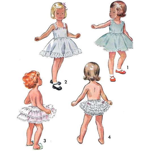 Children wearing slip dresses and petticoats Made using sewing pattern Simplicity 3296