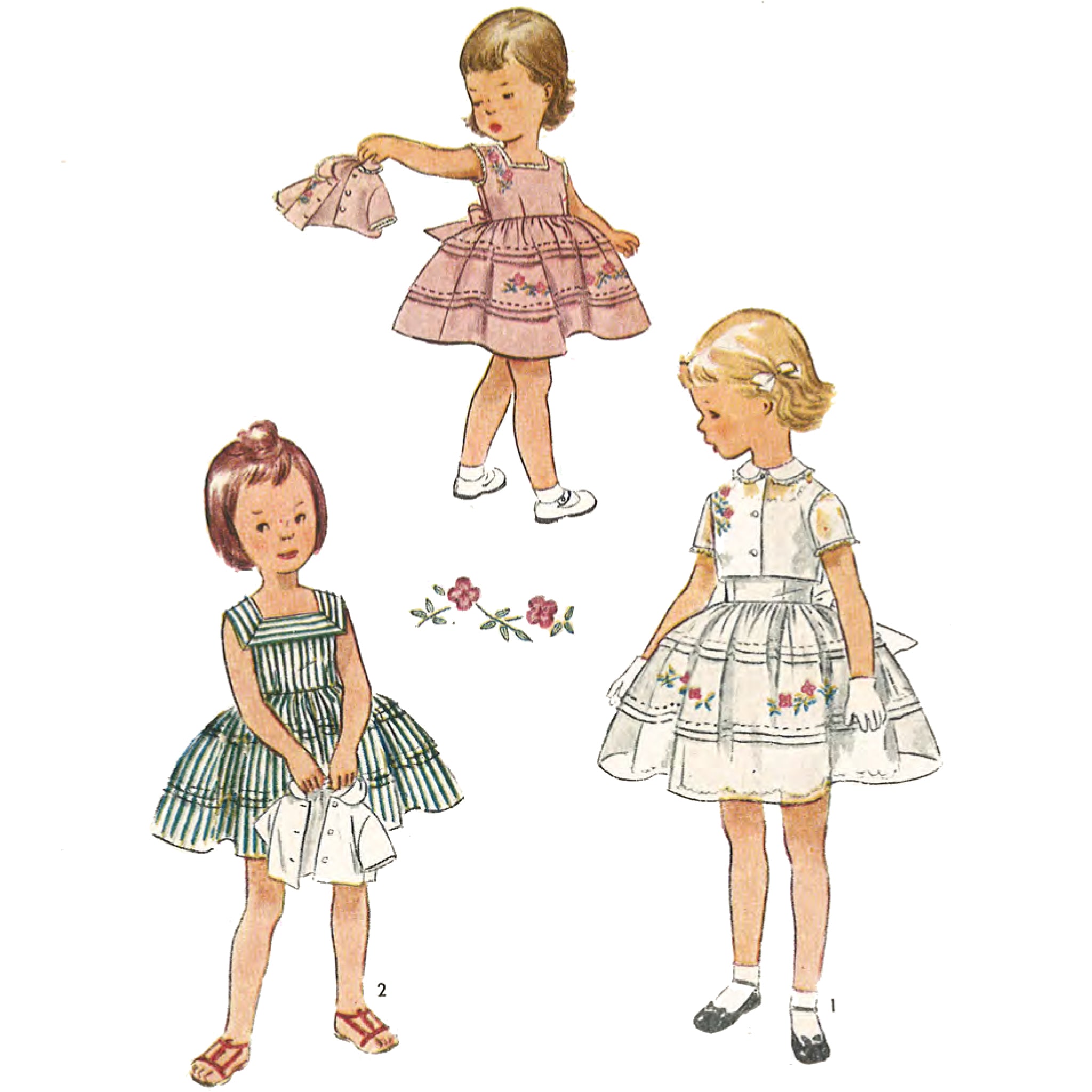 1950s Sewing Pattern: Toddler Tie Back Dress, Bolero & Panties