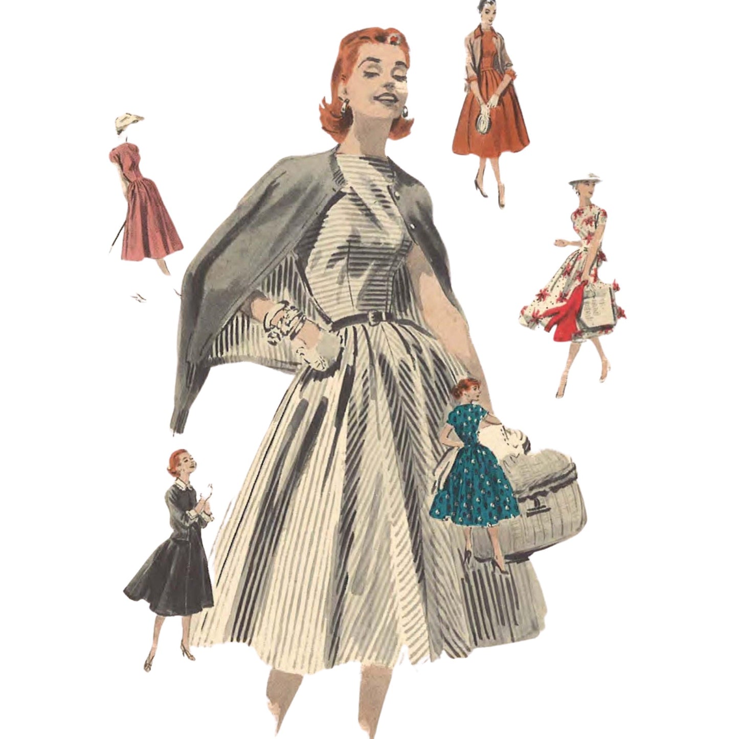 Rockabilly Summer Swing Dress with 4 variations