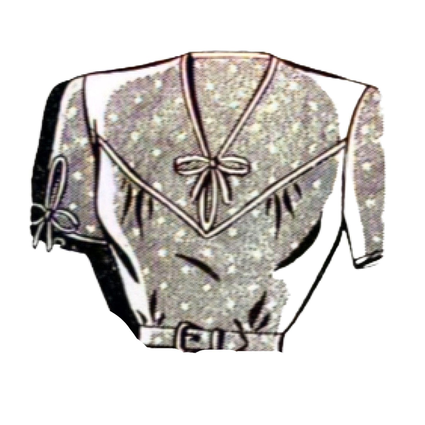 1940s Pattern Women's Yoked Tea Dress - Multi sizes