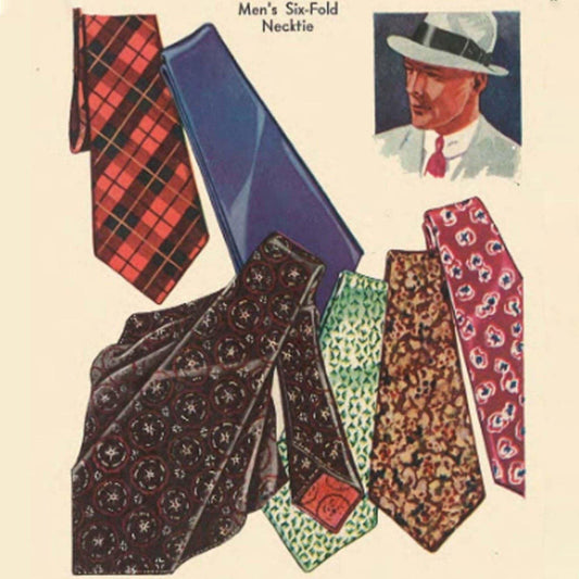 1930s Pattern, Men's 'Easy to Sew' Six Fold Necktie