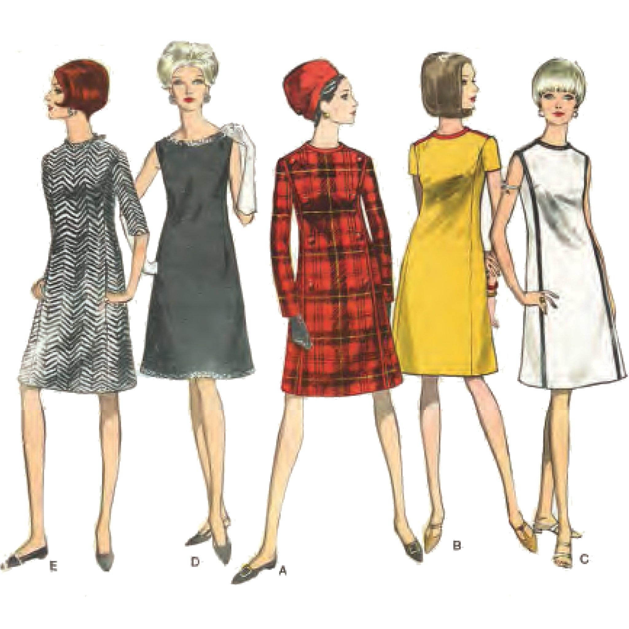 PDF - 1960's Pattern, Mary Quant Style A-Line Mod Dress