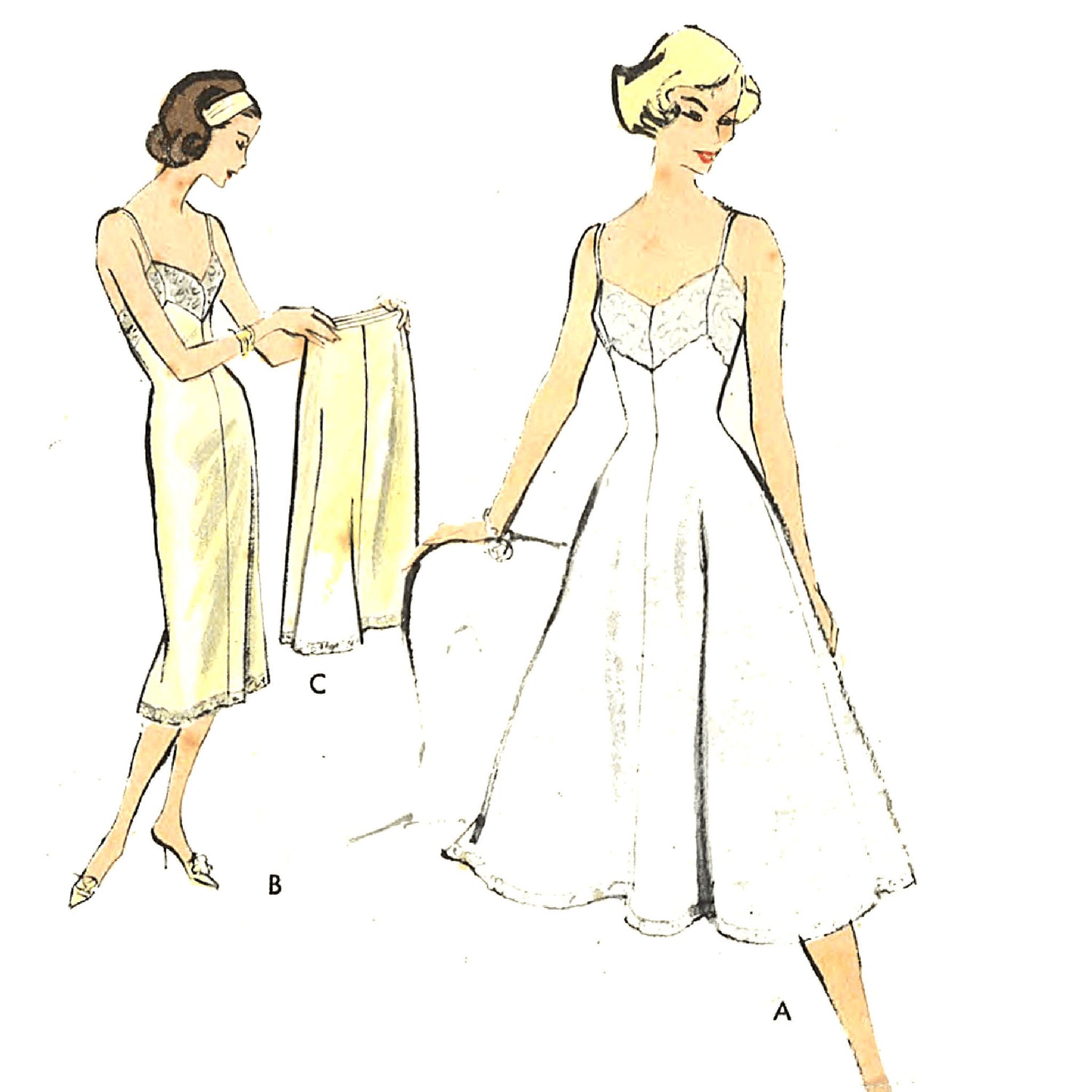 1950s Pattern, Vogue Slip, Petticoat & Pantie