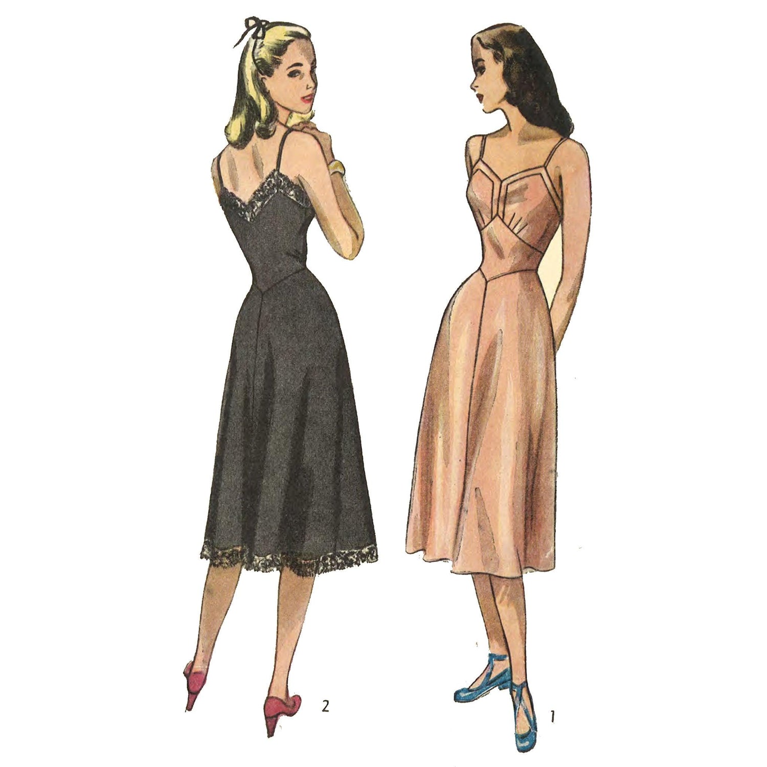 1940s vintage sewing pattern reproduction crop top halter high waist  trousers – Lady Marlowe