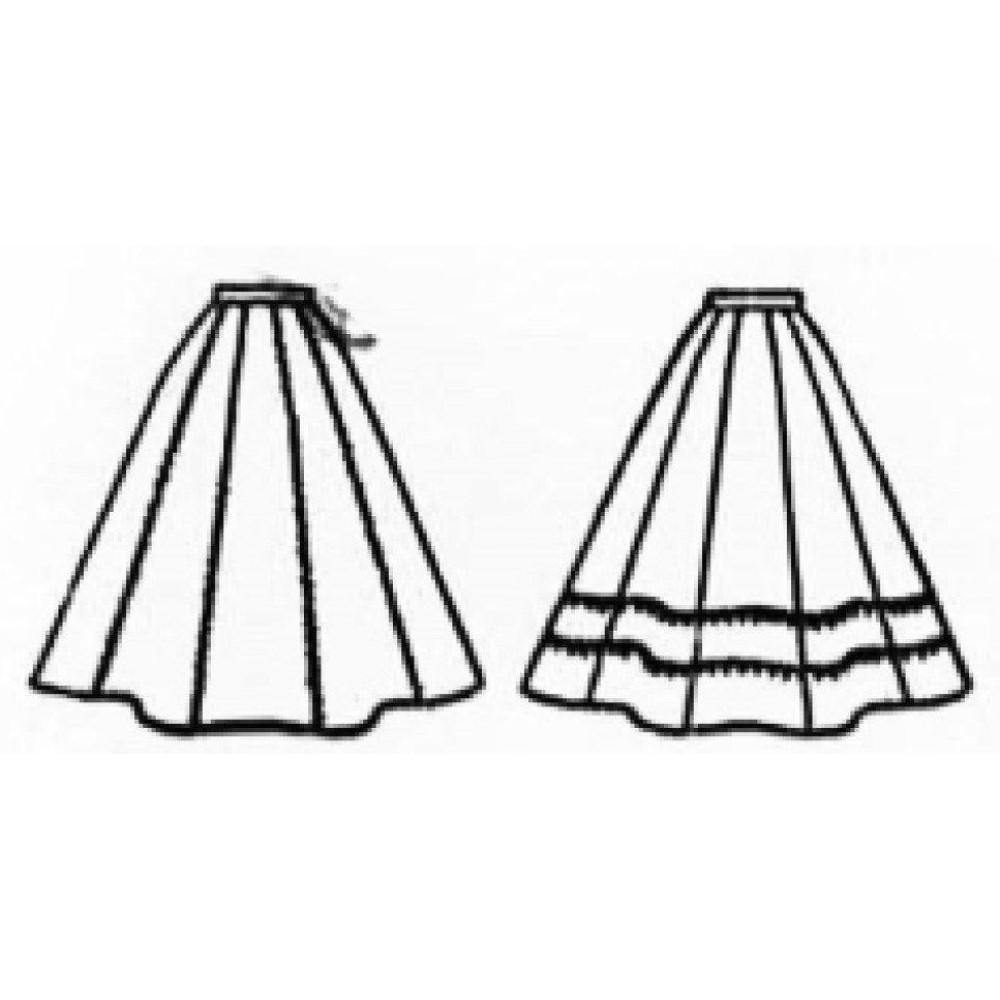 technical flats of two versions of skirt
