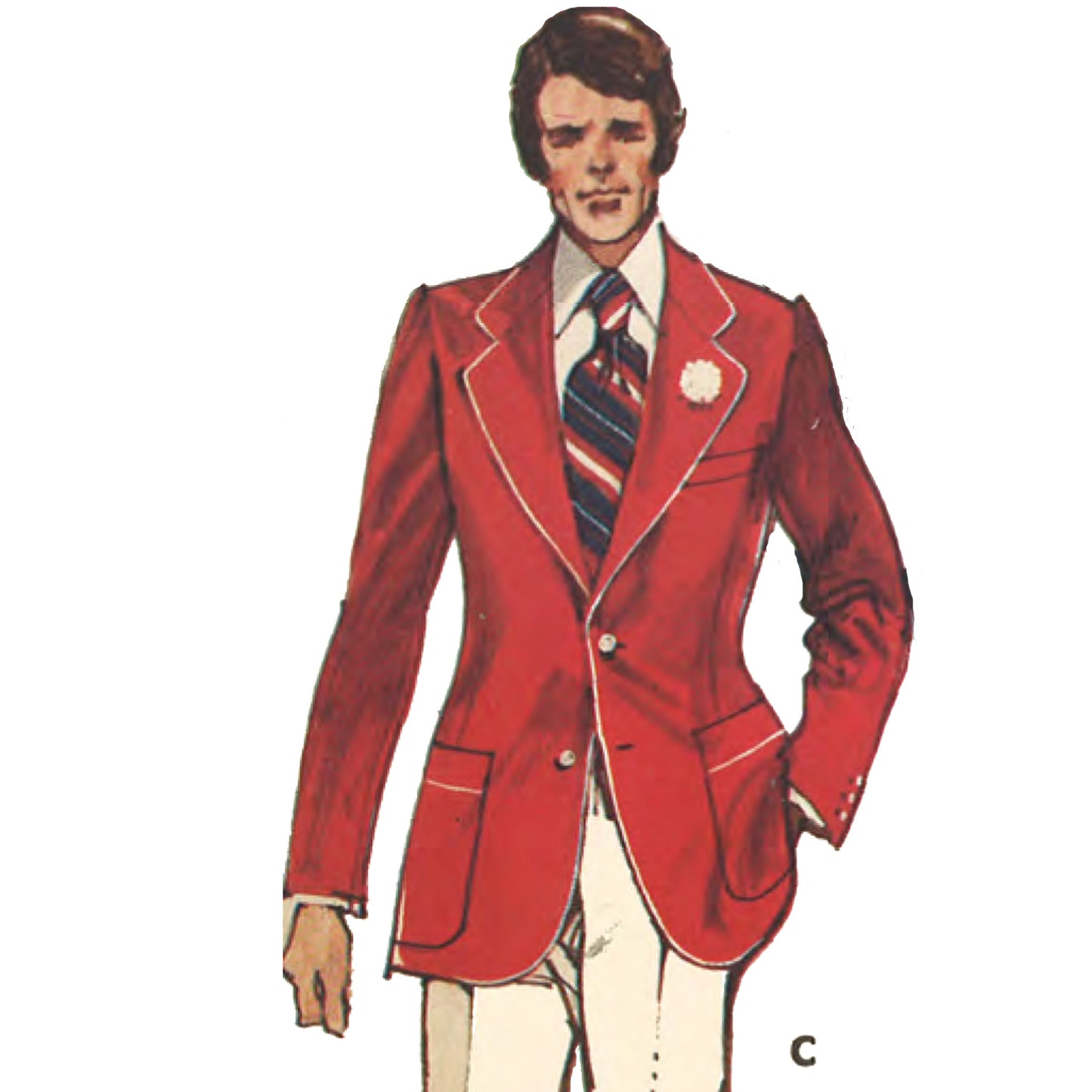 Men wearing 1970s Pattern, Men's Double Breasted Blazers