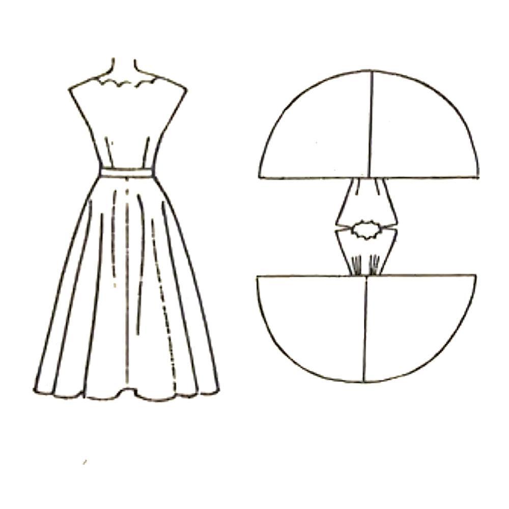 Vintage 1950s Pattern, 'Easy to Sew' Rockabilly Full Circle Skirt, Black  and White (B801726) : Amazon.co.uk: Home & Kitchen