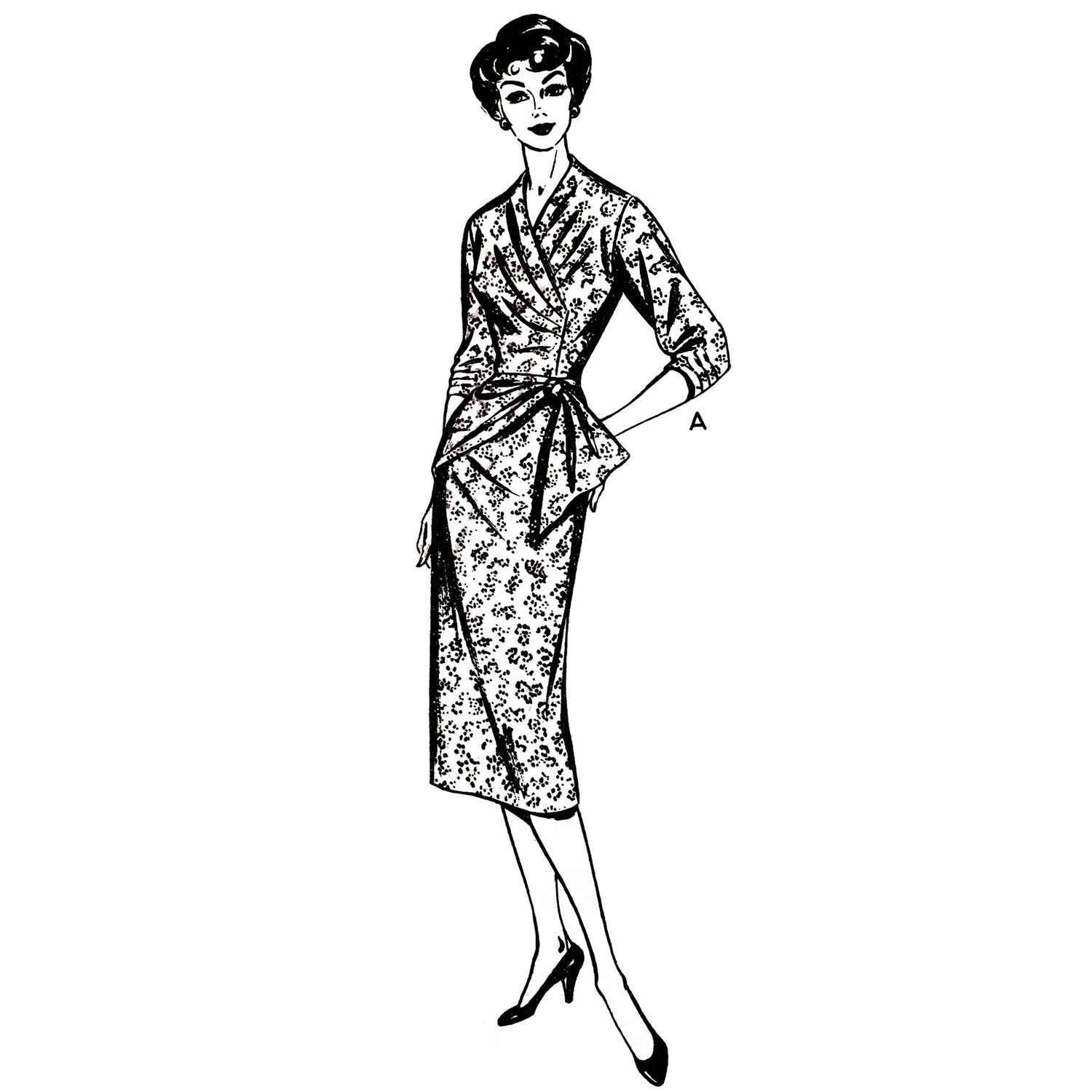 Model wearing dress made from Style 1069 pattern