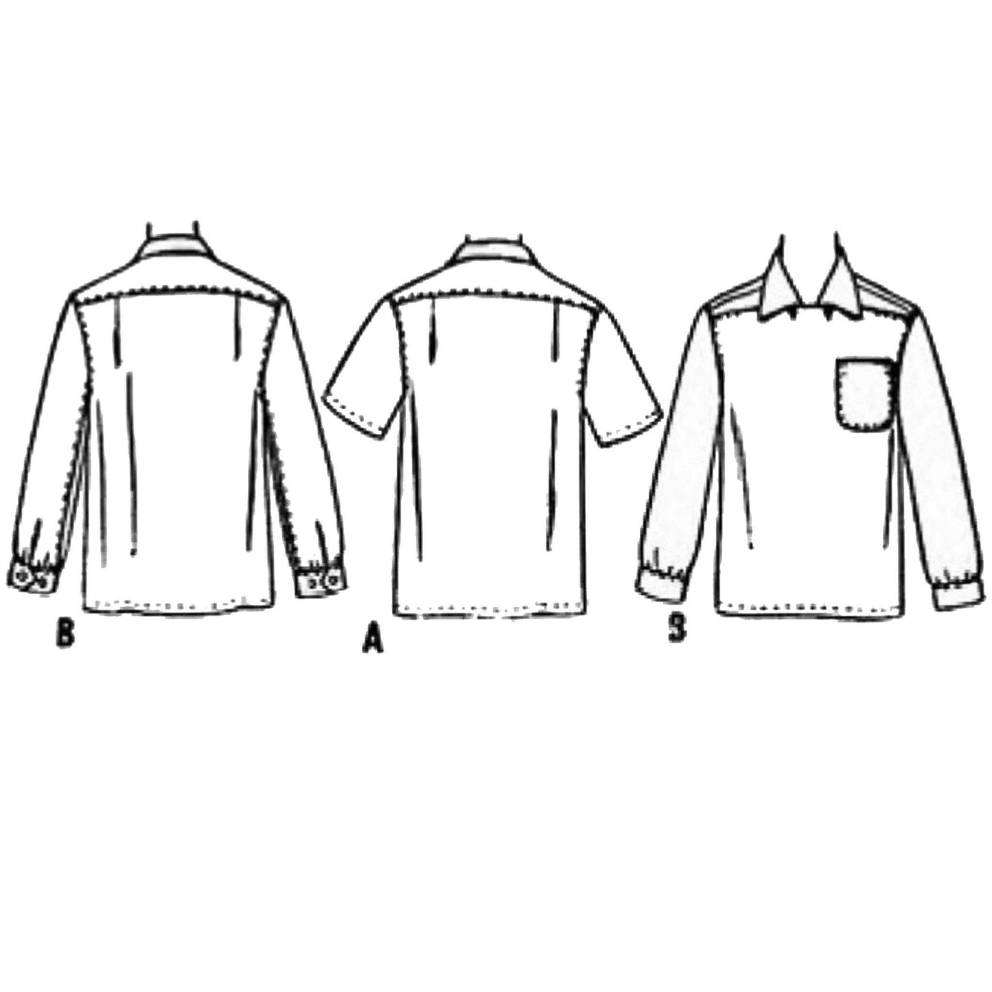 1950s Pattern, Men's Sports Shirt - outline