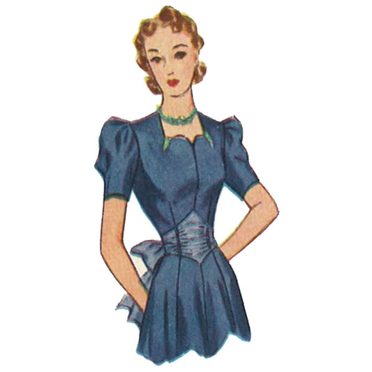 PDF - Abito da tè Modello di cucito  degli anni '40 & Set di accessori - Scarica