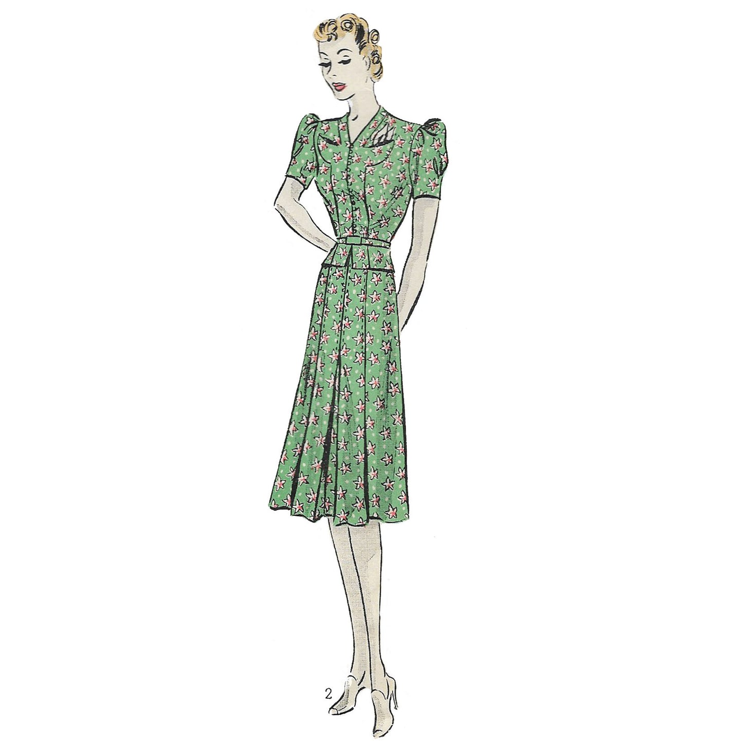 Model wearing 1930s three-piece suit made from Pictorial Review 9655 pattern