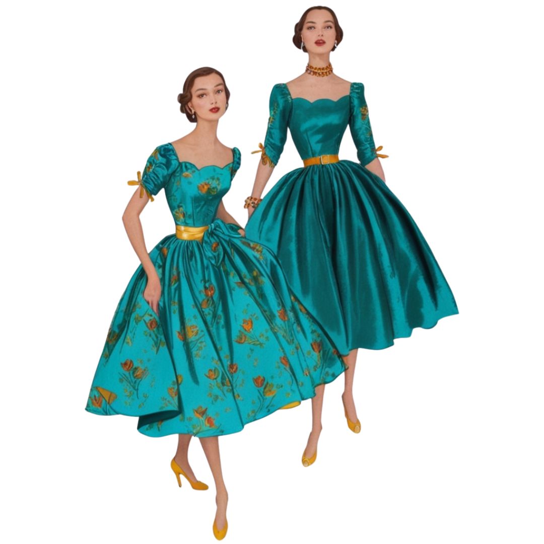 Vintage 1950's Sewing Pattern: Evening Dress & Scalloped Neckline - Mu Vintage Sewing Pattern Company Vintage 1950's Sewing Pattern: Evening Dress & Scalloped Neckline - Mu Vintage Sewing Pattern Company