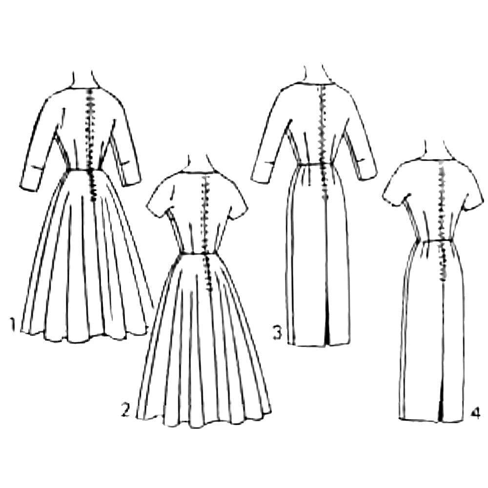 Line drawing of dresses