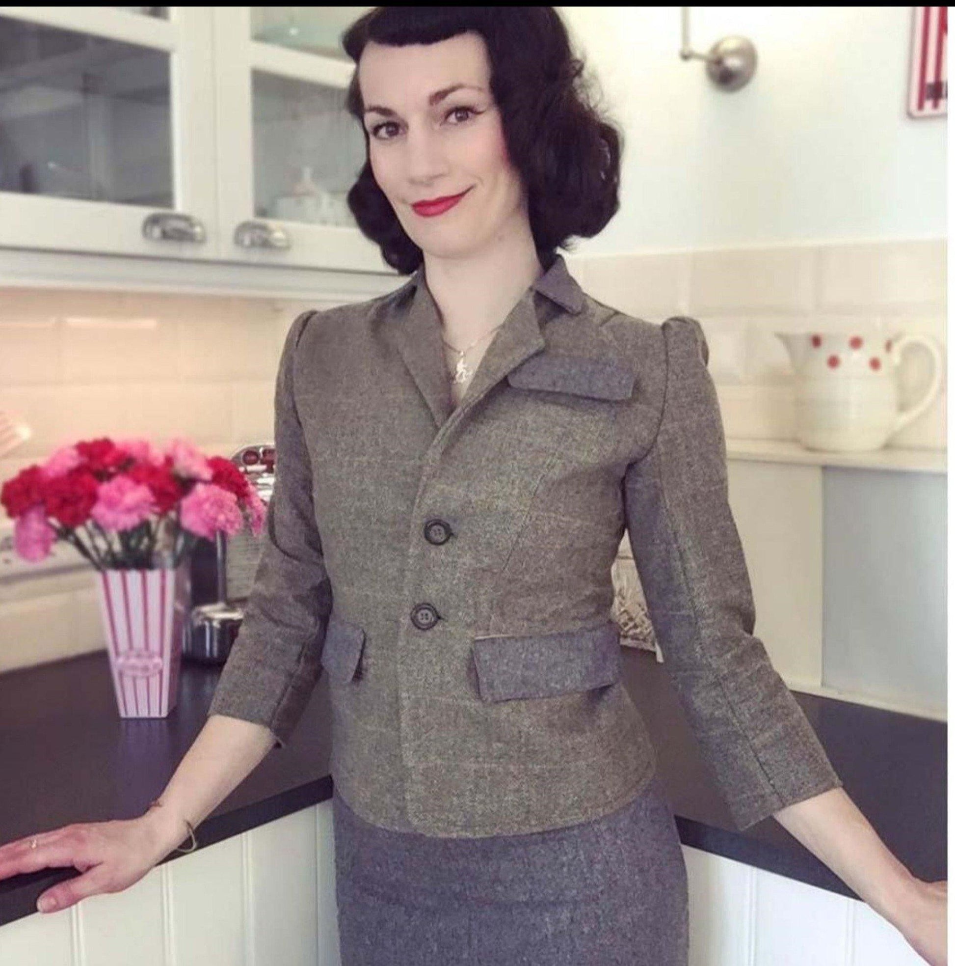 Woman wearing a Women's Suit cut From a Man's Suit