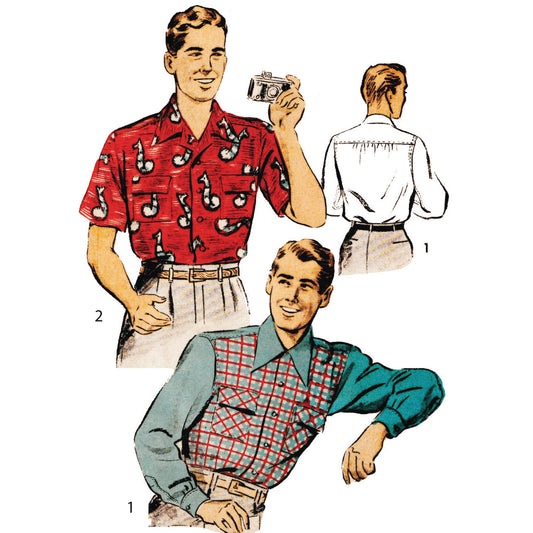 1950s Pattern, Set of 1950s Men's Sports Shirts PDF Download