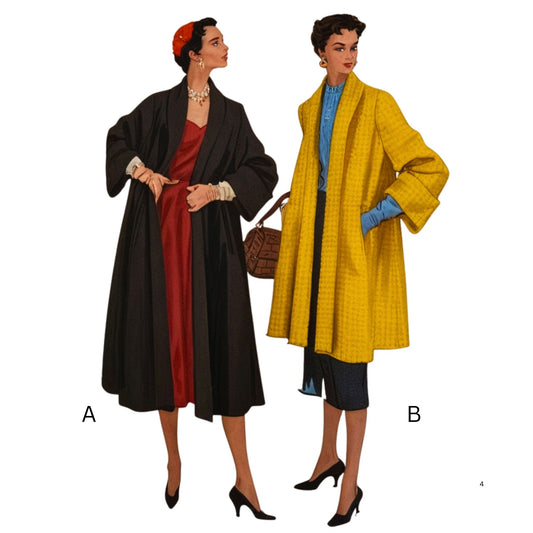 Model wearing 1950s outer made from McCall’s 9668 pattern