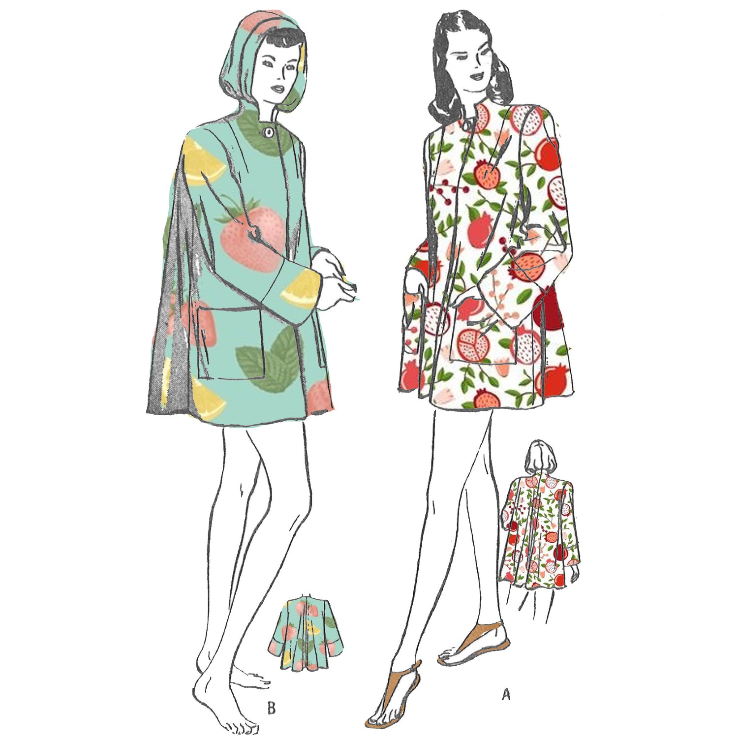 Women wearing Beachwear Coats made from Butterick 4450 sewing pattern