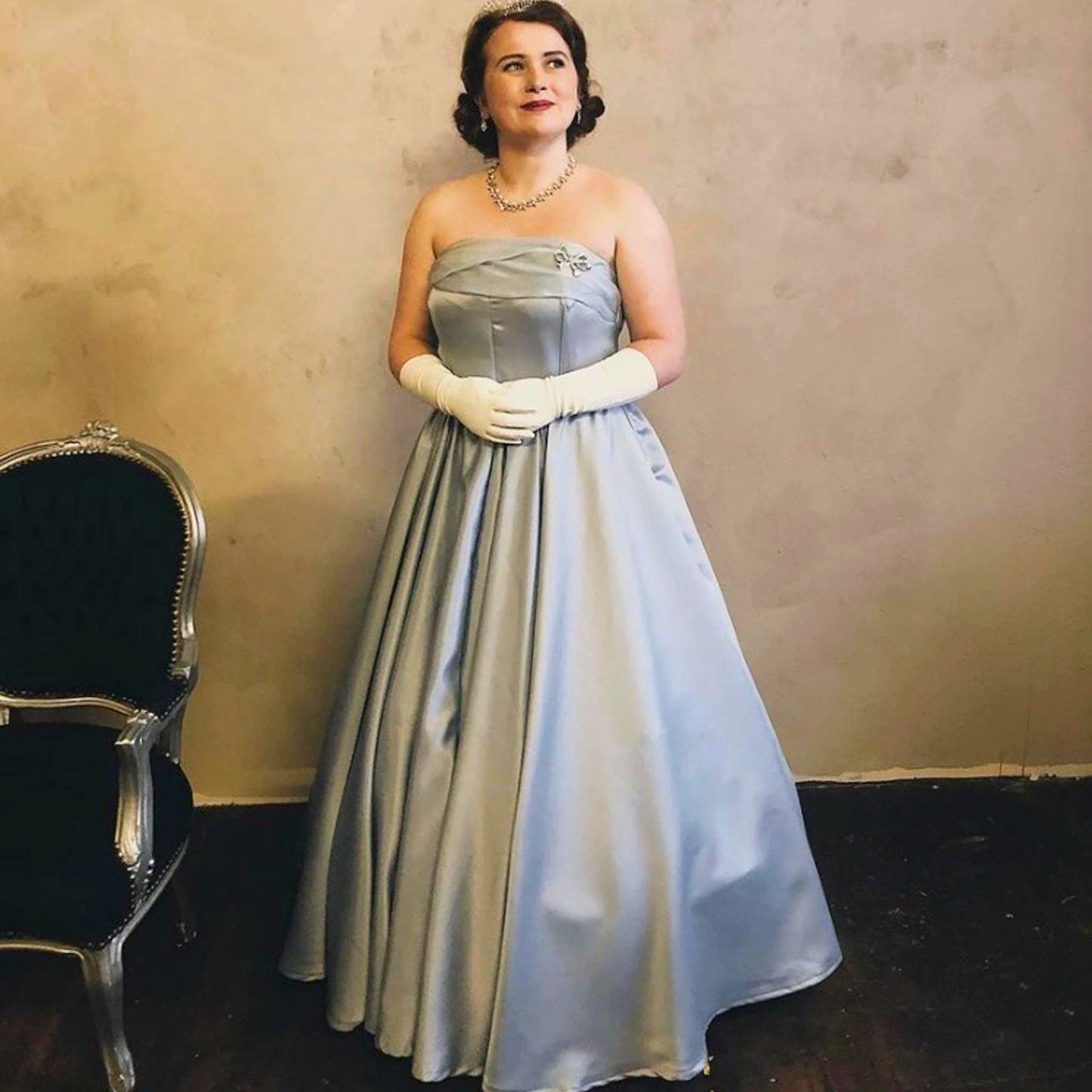 Modello vintage anni '50 – Abito da ballo senza spalline, abito da ballo - Busto 36" (92 cm) - Busto 42" (107 cm)