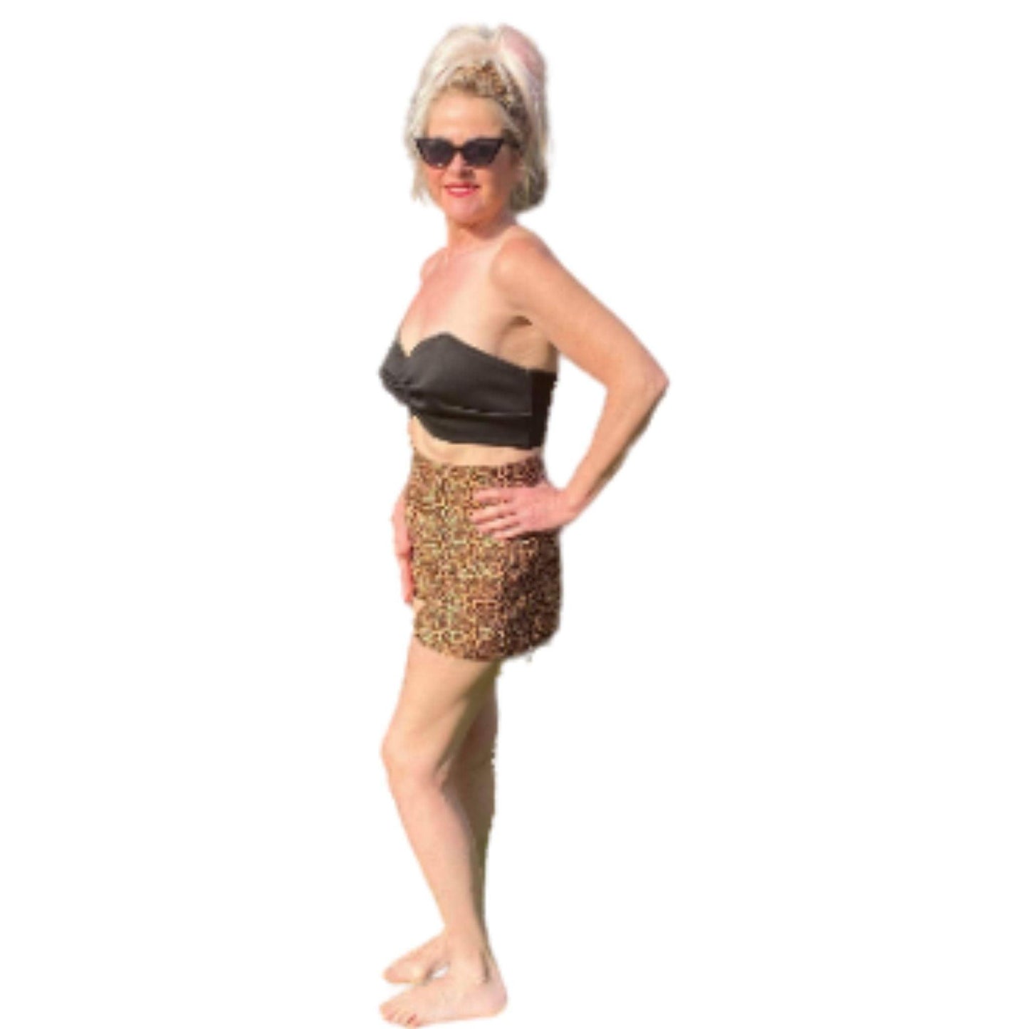 1950s Pattern - Halter Neck Bathing Suit / Strapless Pin UP - Bust 36" (91.4 cm)