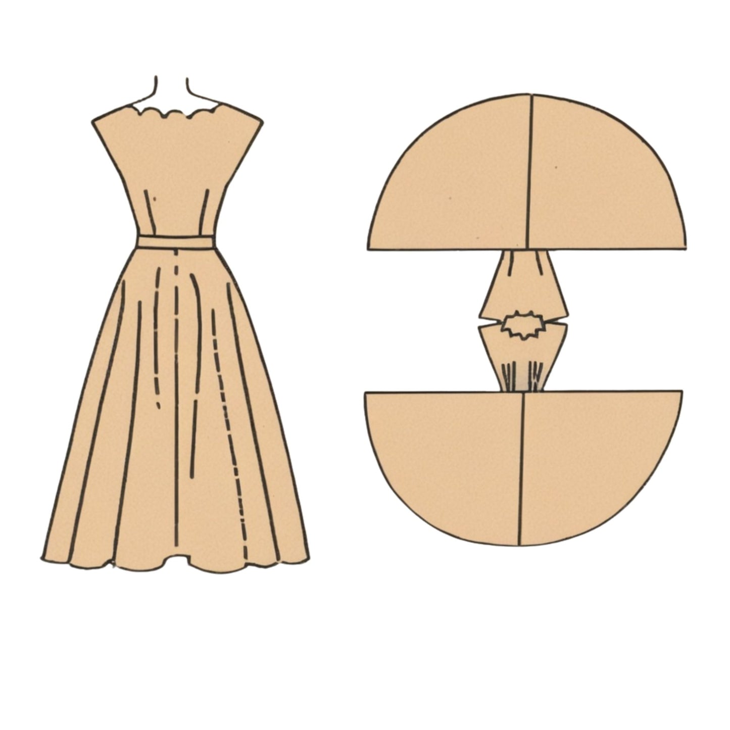 Line drawing of dress