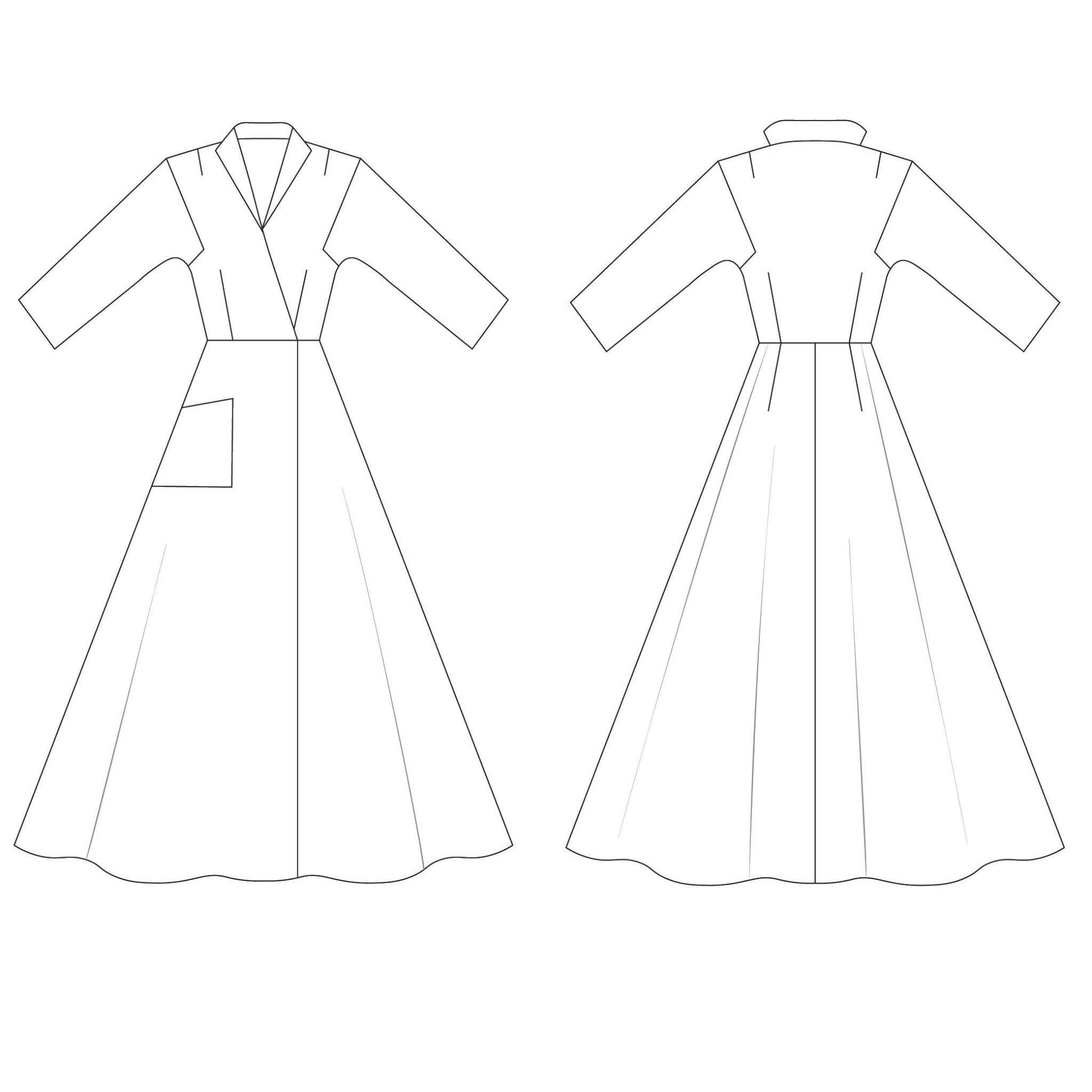 1950s Pattern, House Dress, 'Coachman Robe', Dressing Gown - Multi siz ...