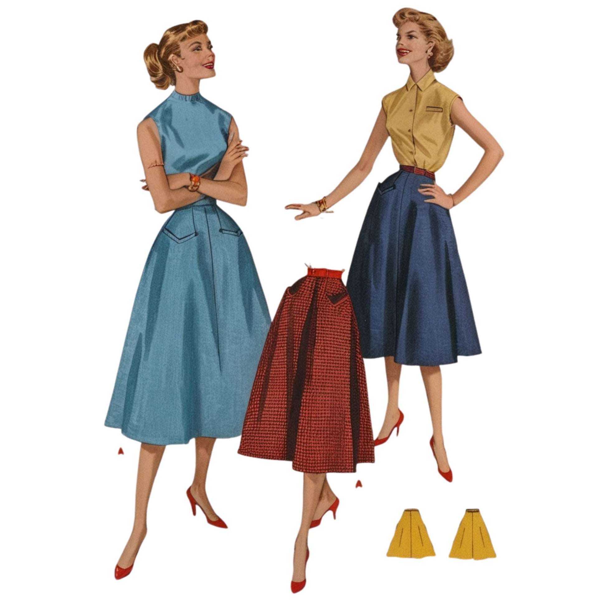 Vintage 1950s Pattern – 'Easy to make' Semi-full Skirt Waist 26