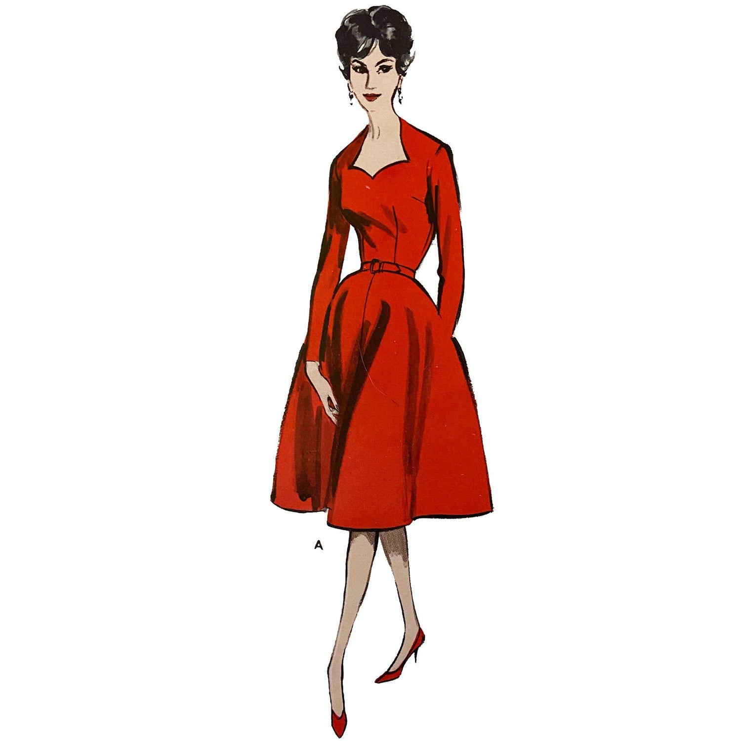 woman wearing a red dress