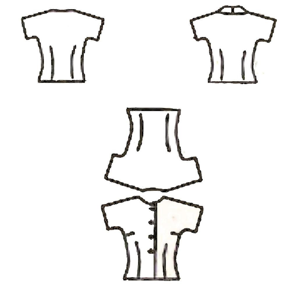 Line drawing of blouses