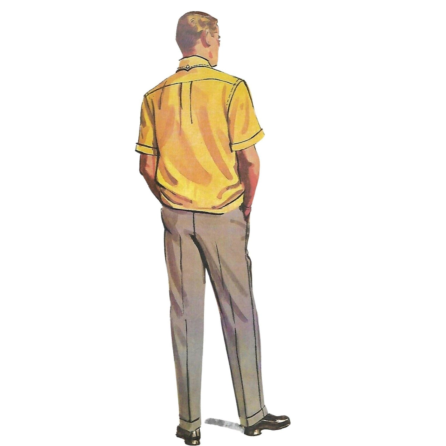 1950s Pattern, Men's Slacks, Pants, Trousers & Shirt - Chest 38” (96.5 –  Vintage Sewing Pattern Company