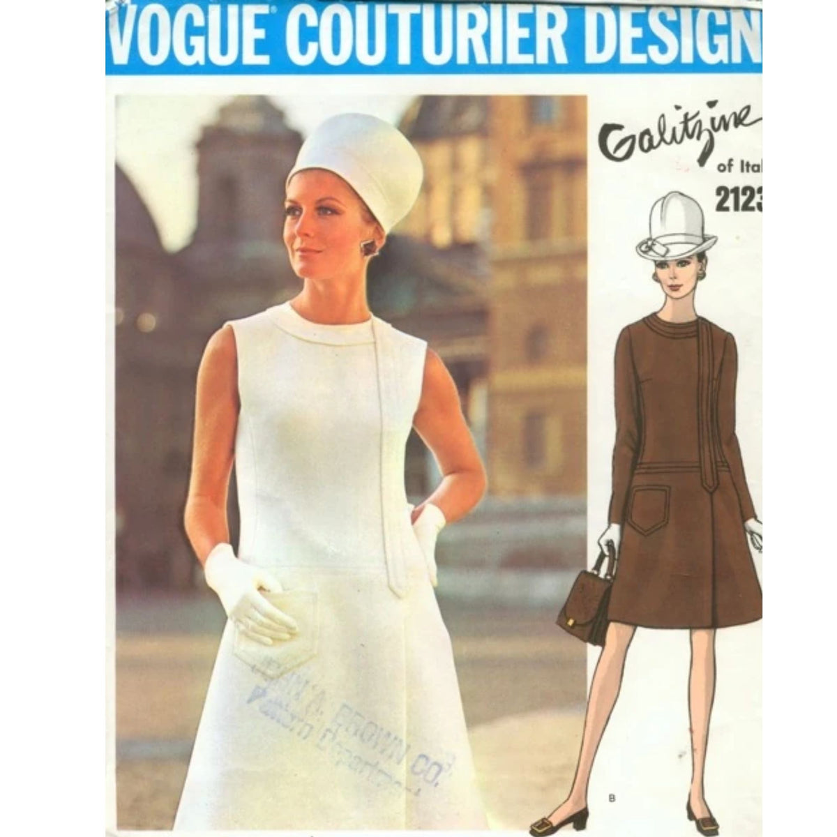 Modèle des années 1960, robe Vogue One Piece, semi-ajustée - Buste 34 » (86,4 cm)